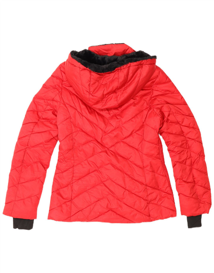 Nautica Polstret hættejakke til kvinder UK 14 Medium Rød Polyester