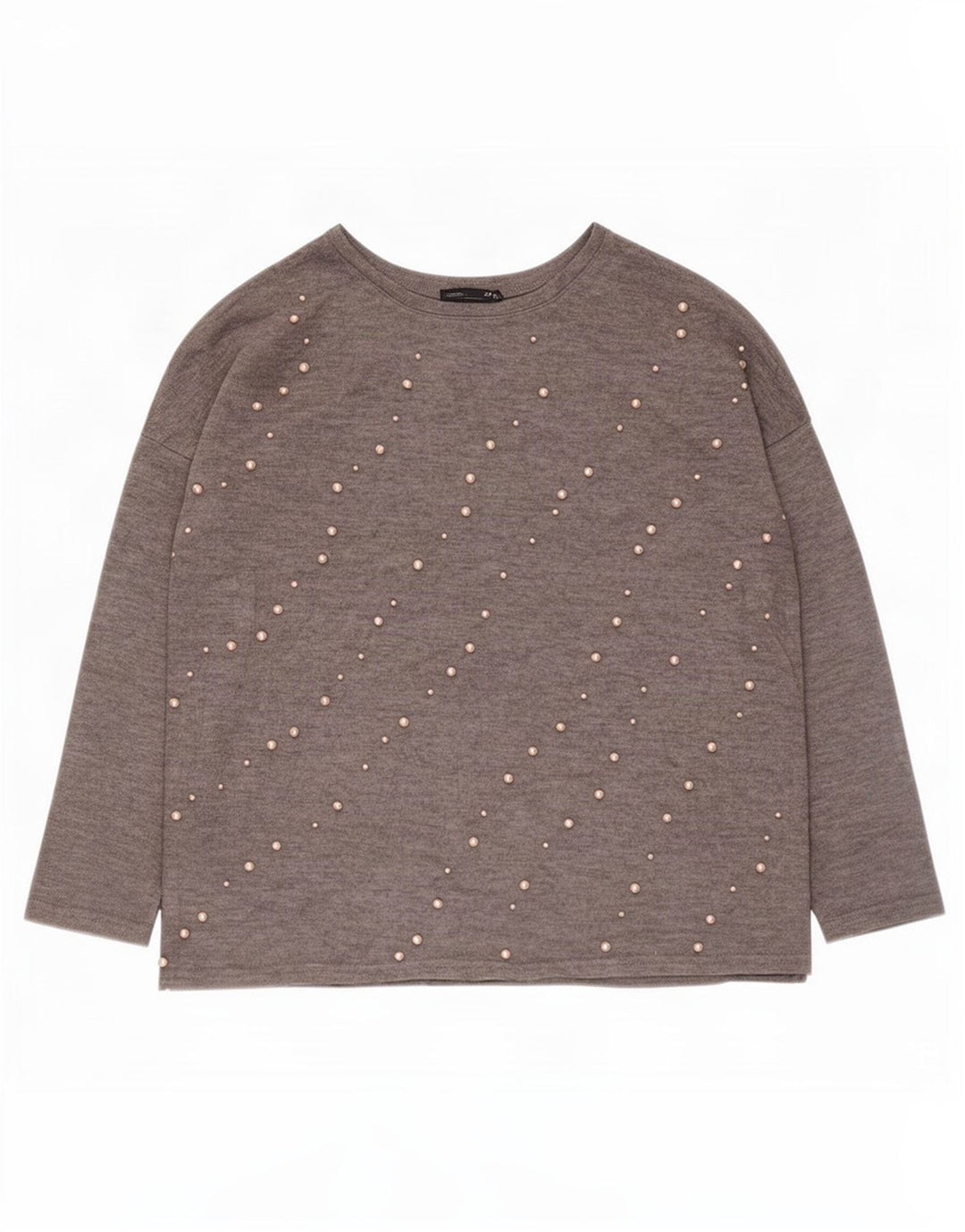 Zara Dame Oversized Top Langærmet UK 14 Medium Grå