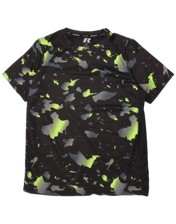 RUSSELL ATHLETIC Drenge Dri-Power T-Shirt Top 15-16 år 2XL Sort