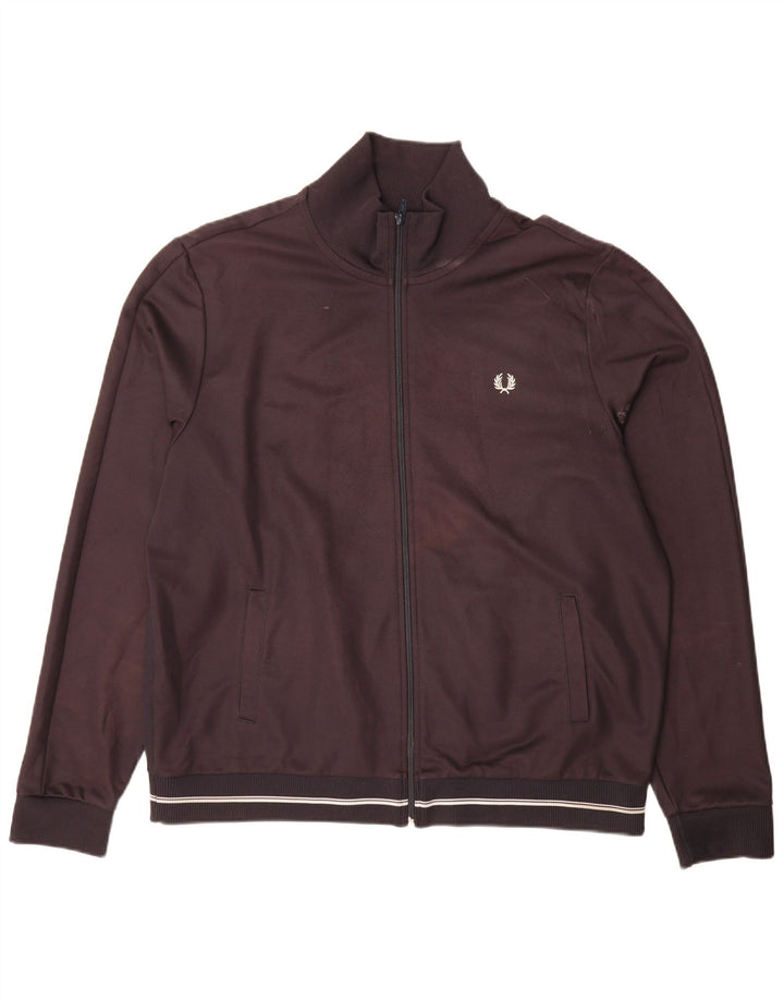 Fred Perry Herre træningsdragt topjakke 2XL brun polyester