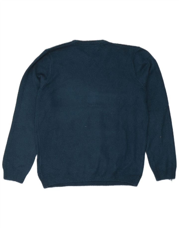 Marks & Spencer Herre sweater med rund hals, stor turkis akryl