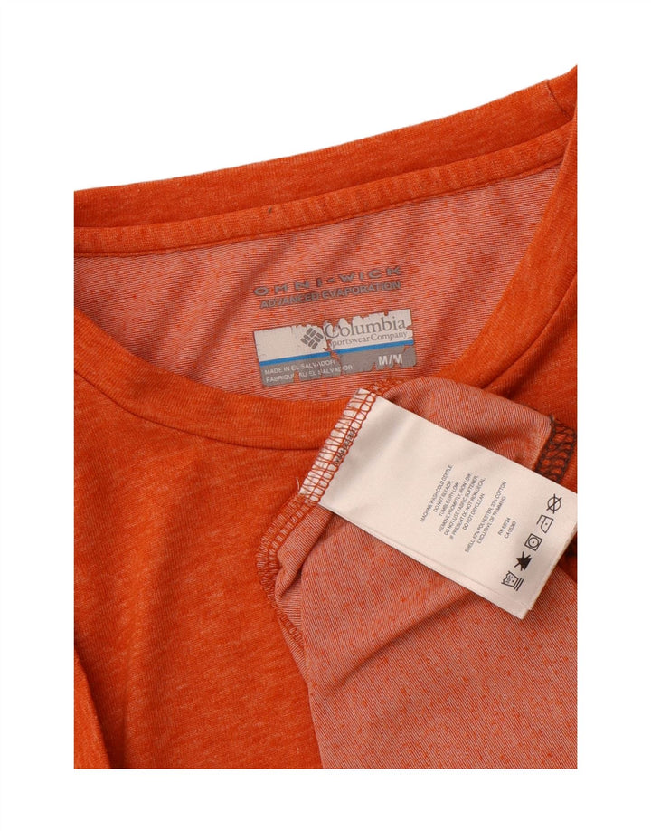 COLUMBIA Mens T-Shirt Top Medium Orange Cotton