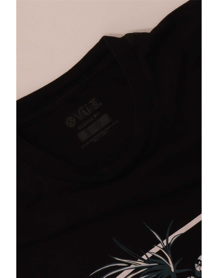Vans Herre Classic Fit Grafisk T-Shirt Top Medium Sort Bomuld