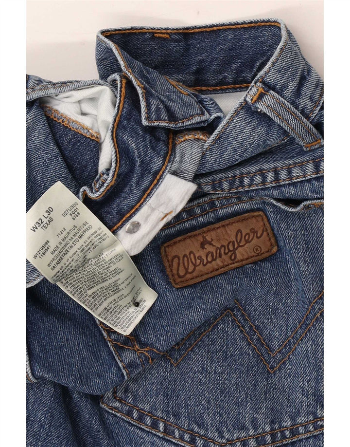 Wrangler Herre Texas Straight Jeans W32 L30 Blå Bomuld
