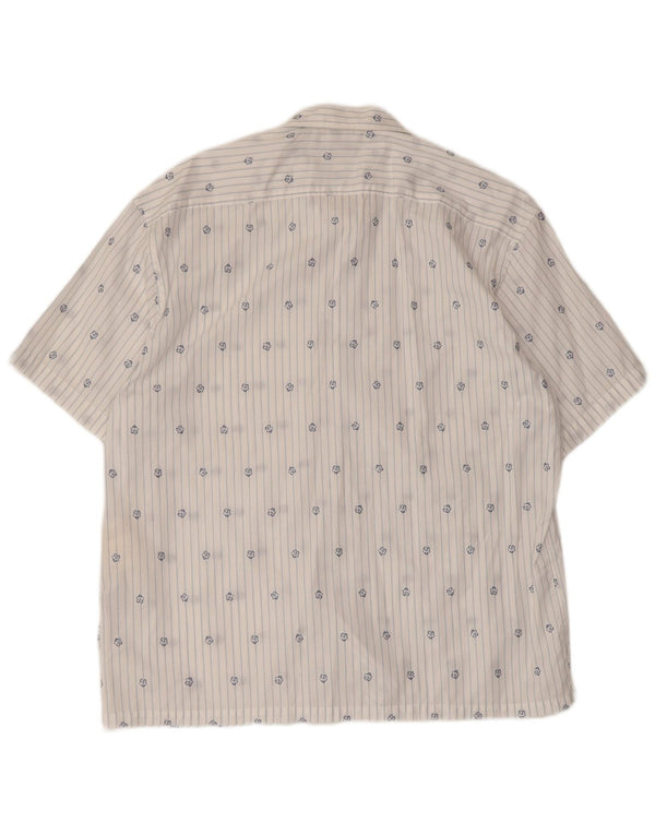 Ted Baker Kortærmet Herreskjorte Størrelse 3 Medium Hvidstribet bomuld