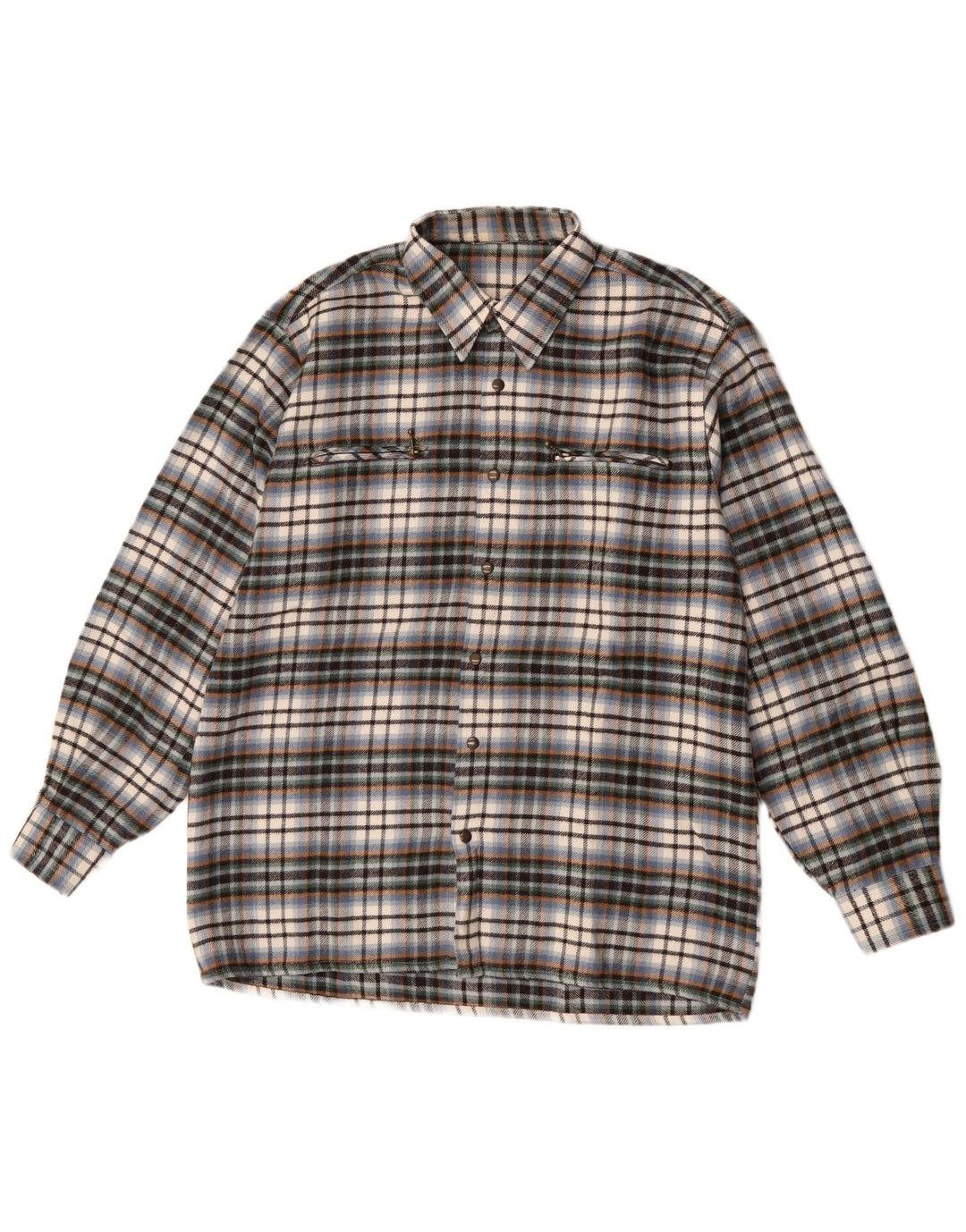 Vintage herre overshirt skjorte stor flerfarvet ternet uld