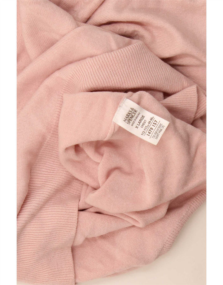 Marks & Spencer Herre V-hals sweater XL Pink Akryl