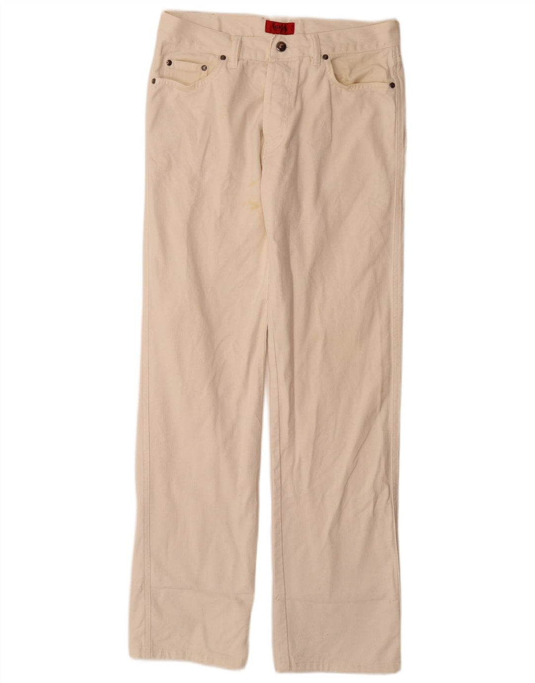 Hugo Boss Straight Jeans til mænd W32 L34 Off White Bomuld