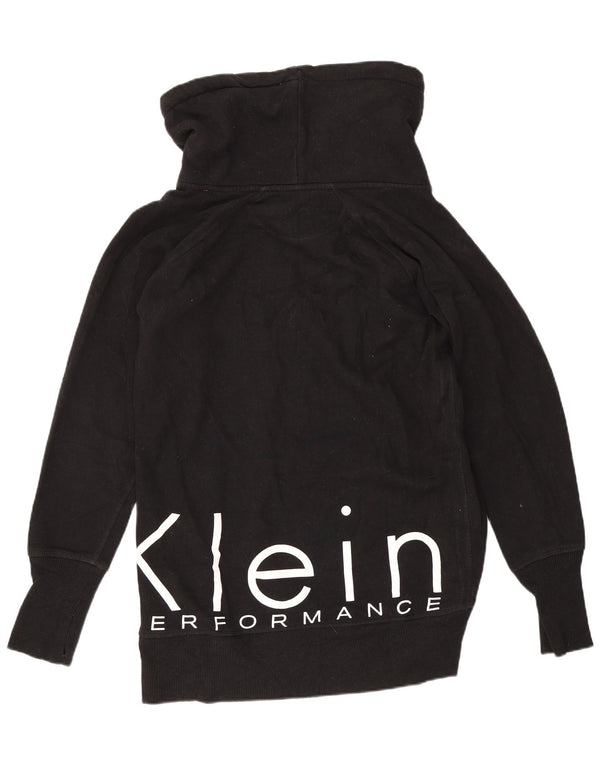 Calvin Klein Dame Grafisk Sweatshirt Jumper UK 16 Stor Sort Bomuld