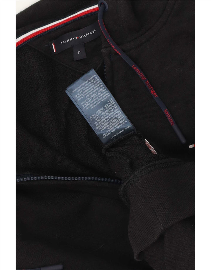 Tommy Hilfiger Herre grafisk hættetrøje med lynlås mellem sort bomuld