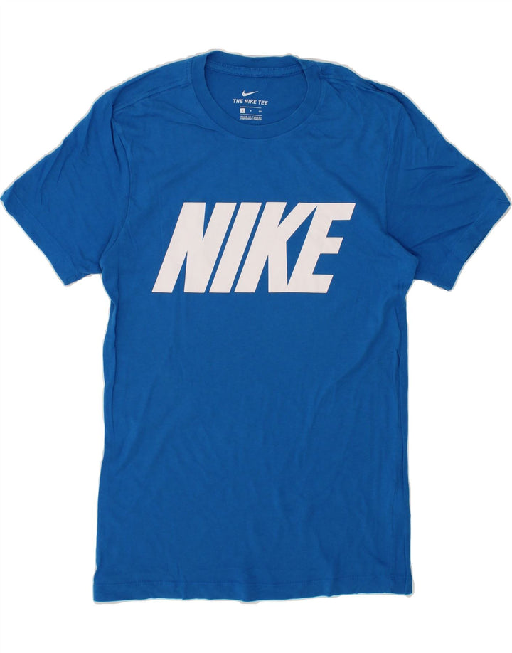 NIKE Mens Graphic T-Shirt Top Small Blue Cotton Vintage Nike and Second-Hand Nike from Messina Hembry 