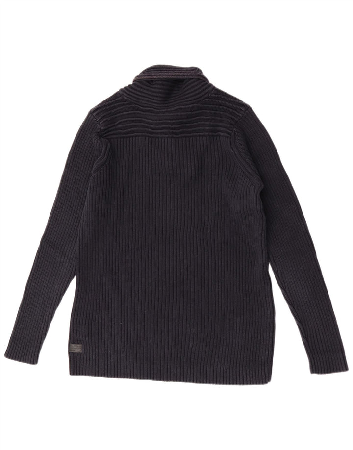 G-Star Herre Button Neck Jumper Sweater XL Navy Blue Bomuld