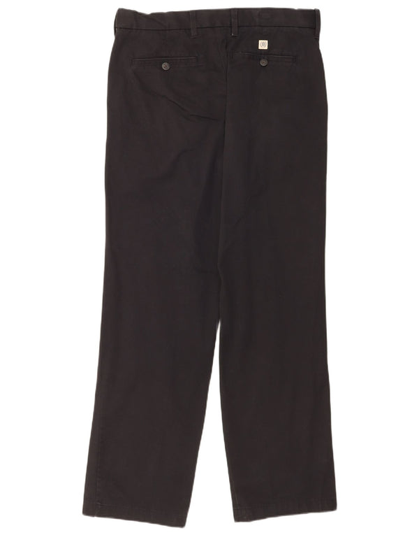 Marks & Spencer Straight Chino-bukser til mænd W32 L31 Sort bomuld