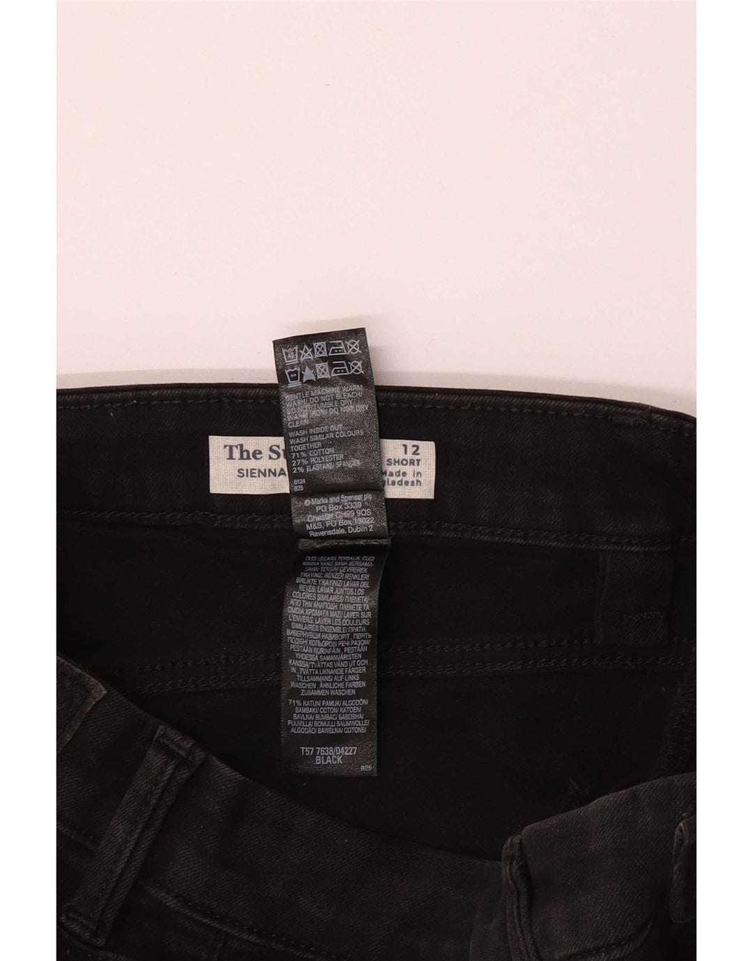 Marks & Spencer Dame Sienna Straight Jeans UK 12 Medium W28 L28 Black