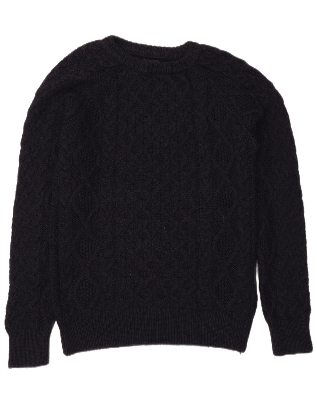 Zara Herre Boat Neck Jumper Sweater Stor Marineblå Uld