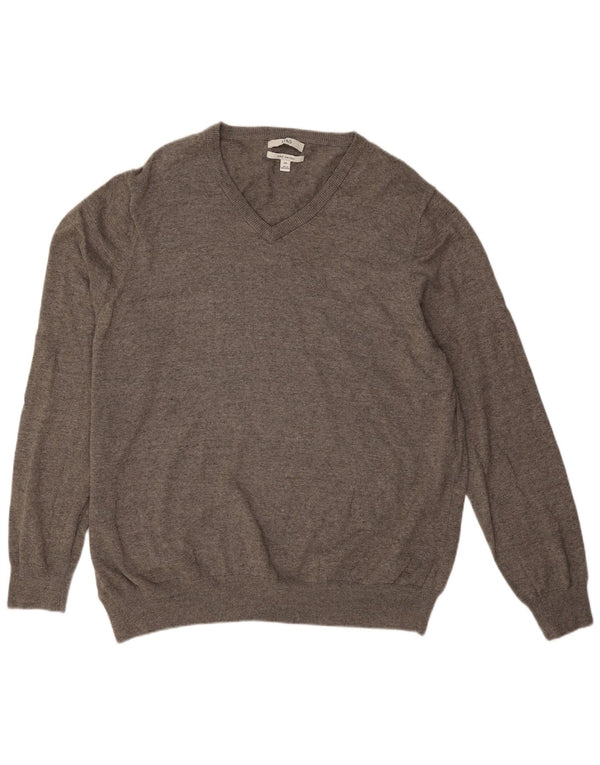 Marks & Spencer Herre V-hals sweater 3XL Grå Bomuld