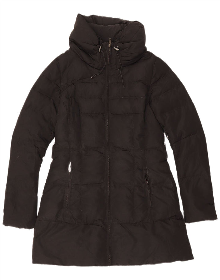 Zara Womens Polstret Frakke UK 10 Small Black Polyester
