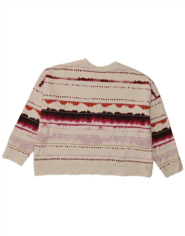 Whistle Dame Oversized Sweatshirt Jumper UK 14 Medium Hvid Geometrisk
