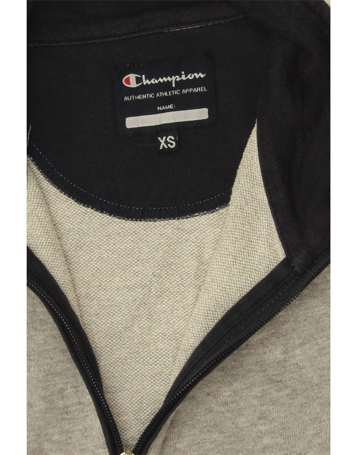 CHAMPION Mens Graphic Tracksuit Top Jacket XS Grey Colourblock Cotton Vintage Champion and Second-Hand Champion from Messina Hembry 