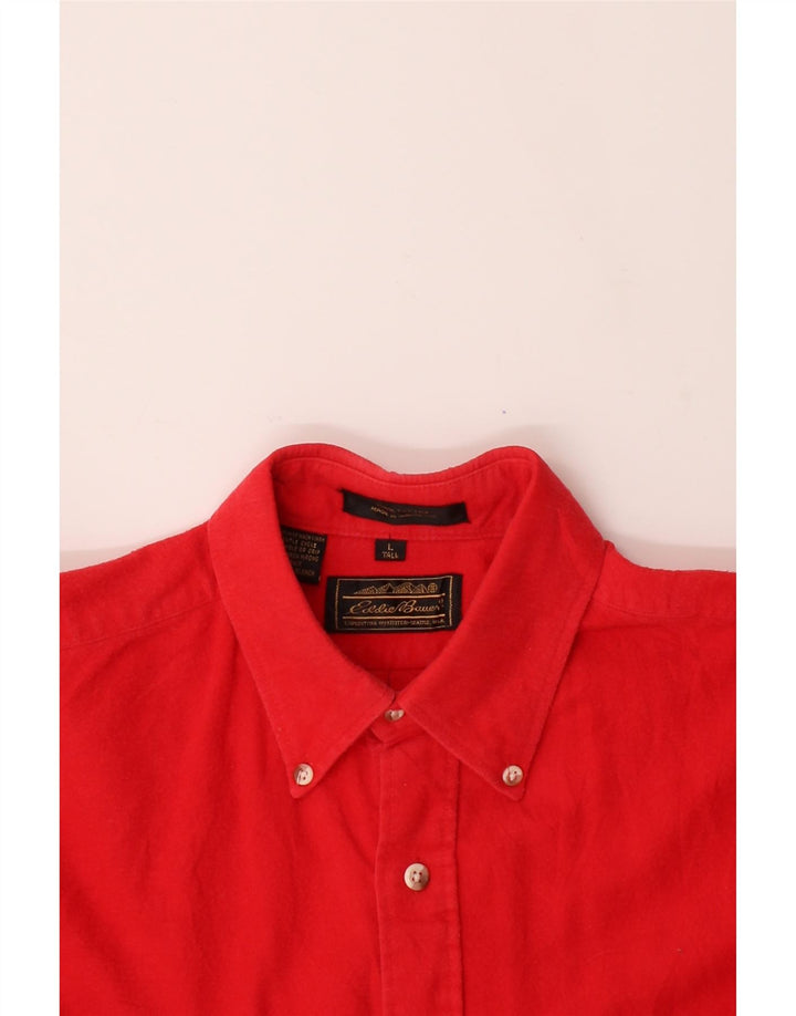 EDDIE BAUER Mens Tall Shirt Large Red Cotton Vintage Eddie Bauer and Second-Hand Eddie Bauer from Messina Hembry 