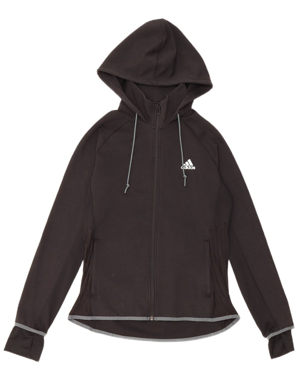 Adidas Dame Hættetræningsdragt Topjakke UK 12/14 Medium Sort Bomuld