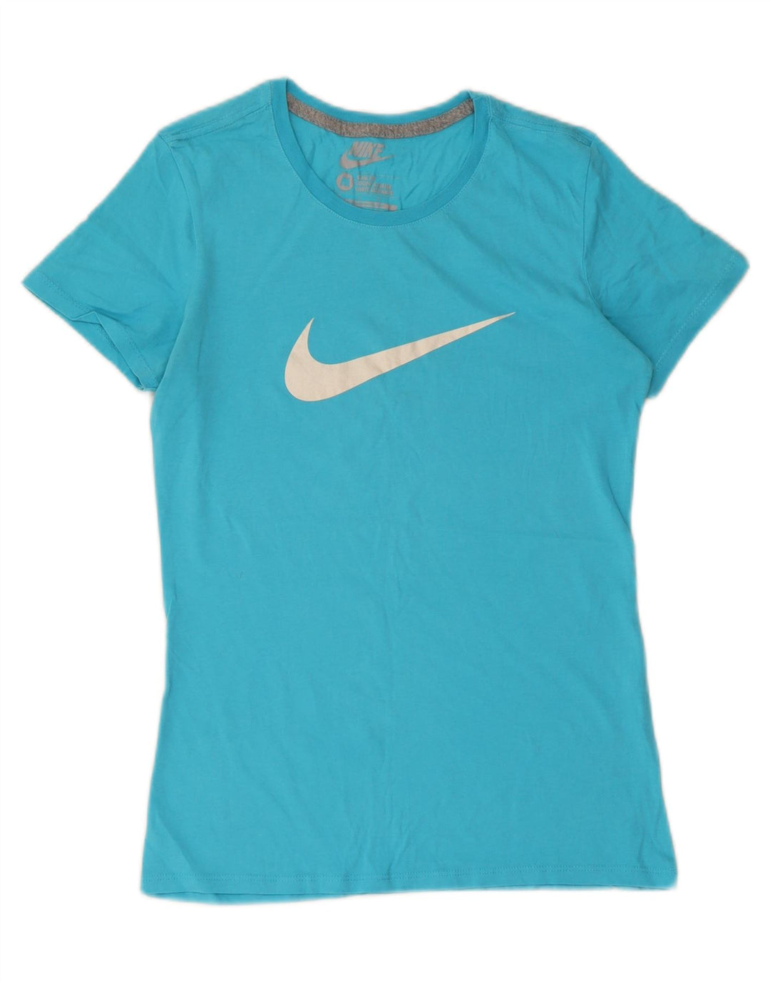 Nike Dame Slim Fit Grafisk T-Shirt Top UK 12 Medium Blue