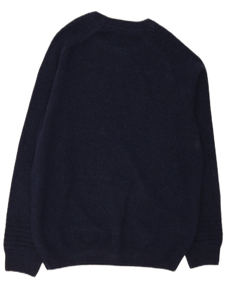 Lyle & Scott Herre sweater med rund hals, stor marineblå uld
