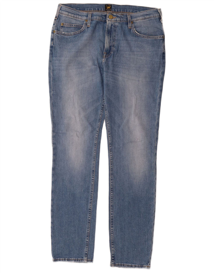 Lee Herre Rider Slim Jeans W34 L32 Blå Bomuld