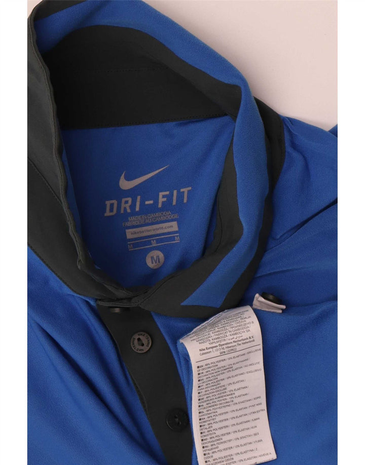 Nike Dri Fit poloshirt til mænd mellemblå Colourblock Polyester