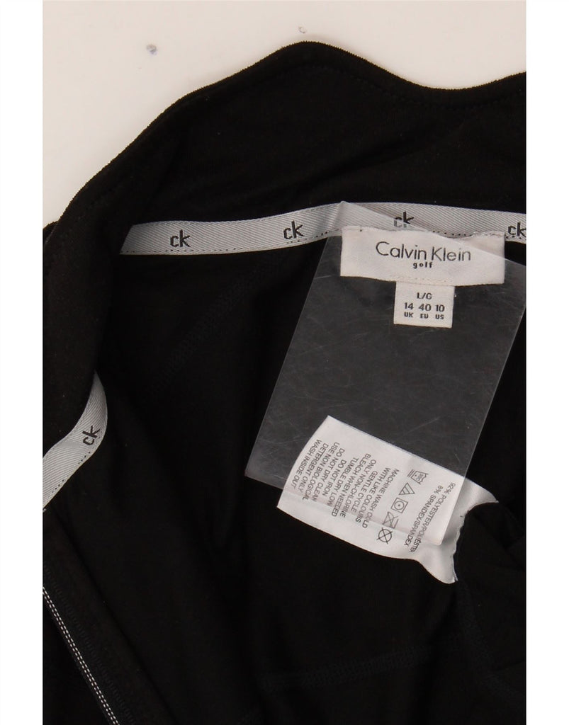 CALVIN KLEIN Womens Golf Tracksuit Top Jacket UK 14 Large  Black Polyester Vintage Calvin Klein and Second-Hand Calvin Klein from Messina Hembry 