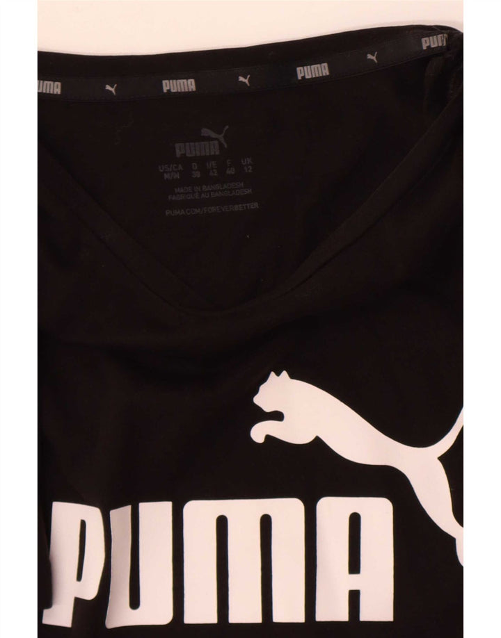 Puma Grafisk T-Shirt Top UK 12 Medium Sort