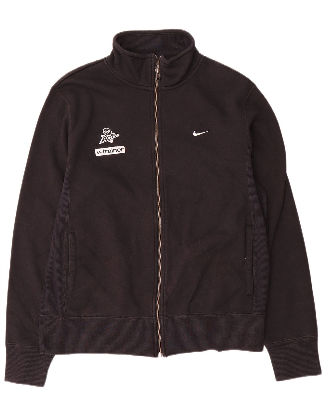 Nike Herre grafisk træningsdragt Topjakke UK 38/40 Medium Sort Bomuld