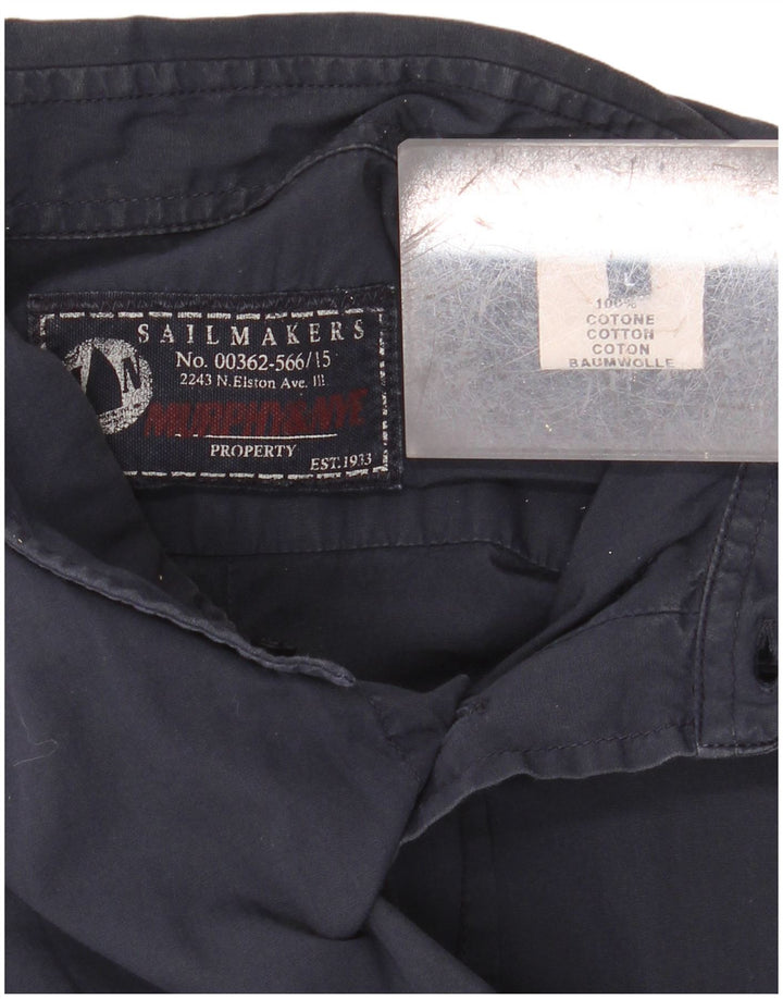 MURPHY & NYE Herre Sailmakers Shirt Large Navy Blue Cotton