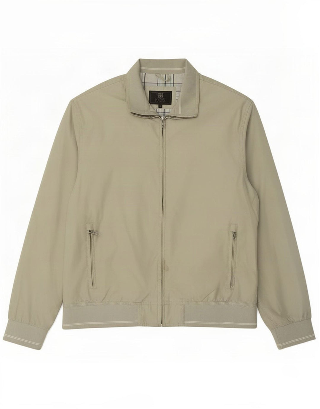 Marks & Spencer Herre Standard Fit Bomber Jacket UK 40 Large Green Polyester