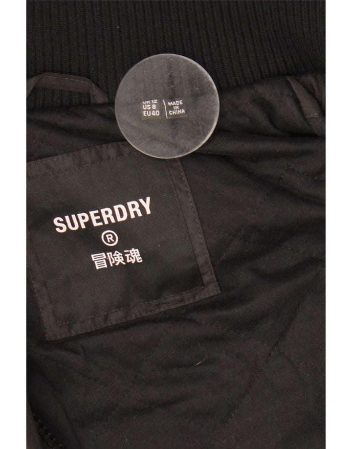 Superdry vindjakke med hætte til kvinder UK 12 Medium Sort