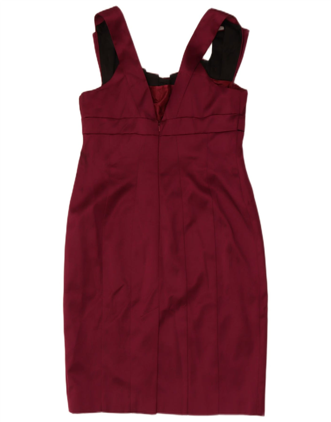 KAREN MILLEN Dame Ærmeløs Bodycon Dress UK 16 Large Burgundy Acetate