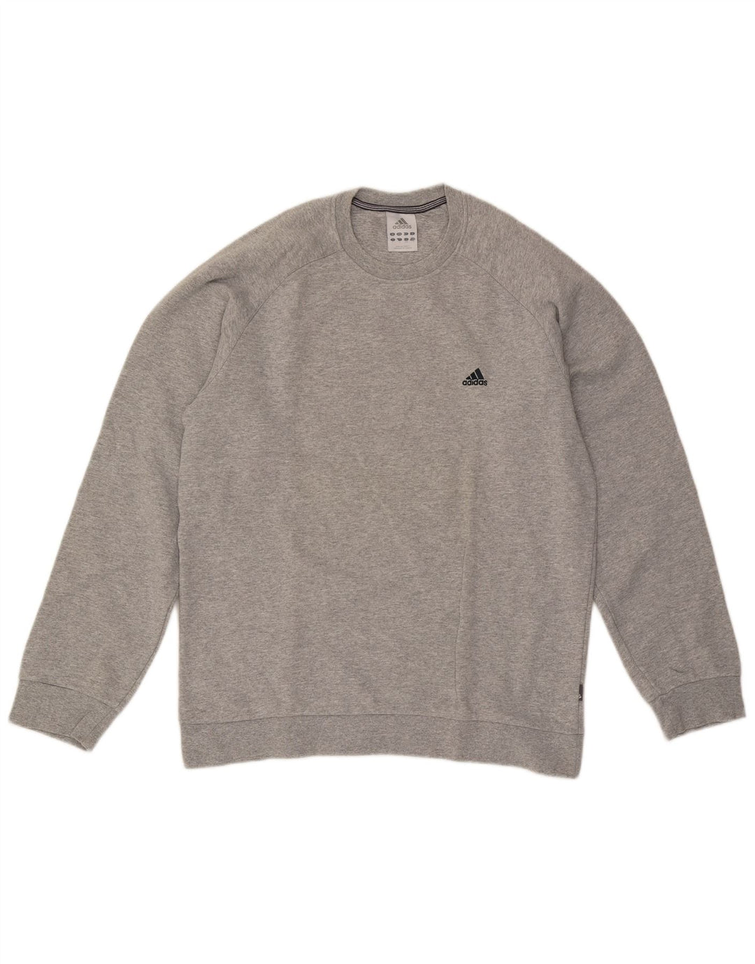 Adidas Sweatshirt-trøje til mænd, stor grå flækket bomuld