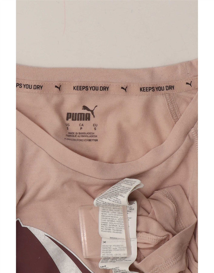 Puma Oversized grafisk T-shirt top UK 10 Small Pink Polyester