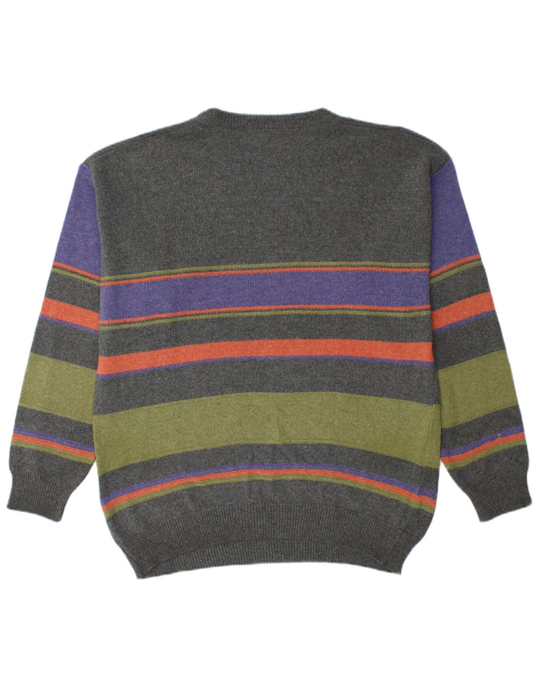 LINEA Herre rund hals sweater IT 48 Medium Flerfarvet Stribet