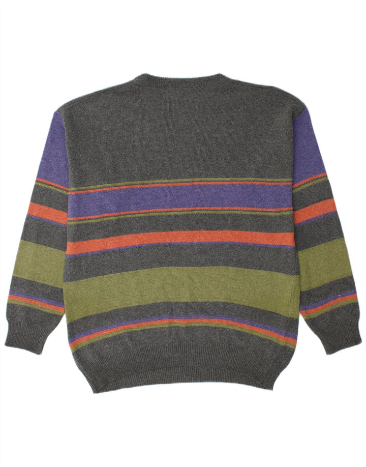 LINEA Herre rund hals sweater IT 48 Medium Flerfarvet Stribet