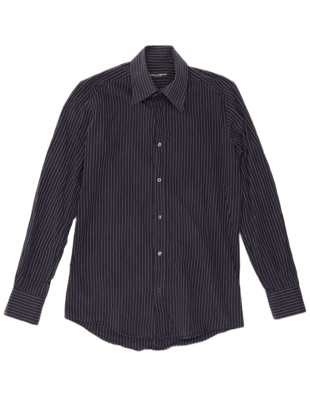 Dolce & Gabbana herreskjorte str. 40 15 3/4 Medium marineblå nålestribe