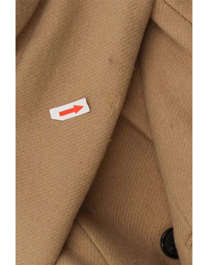 Zara Dame Dobbeltradet Frakke UK 14 Medium Beige Polyester