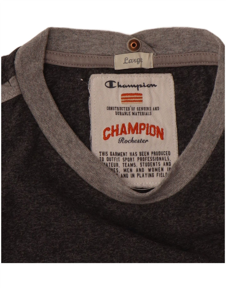 Champion Herre Grafisk T-Shirt Top Stor Grå Bomuld