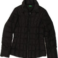 BENETTON Womens Padded Jacket UK 12 Medium Black | Vintage Benetton | Thrift | Second-Hand Benetton | Used Clothing | Messina Hembry 