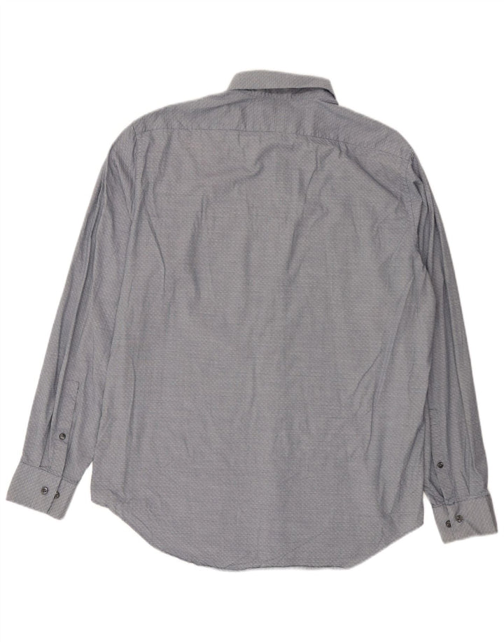 Calvin Klein Herre Slim Fit Skjorte Stor Marineblå Geometrisk
