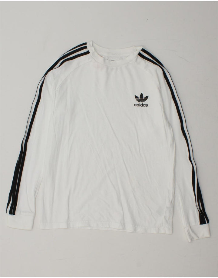 ADIDAS Boys Top Long Sleeve 13-14 Years White Cotton