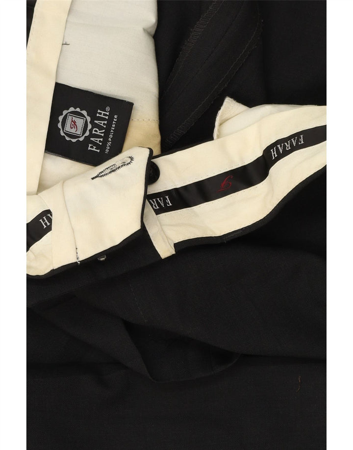 FARAH Straight Suit Bukser til mænd W36 L28 Sort polyester
