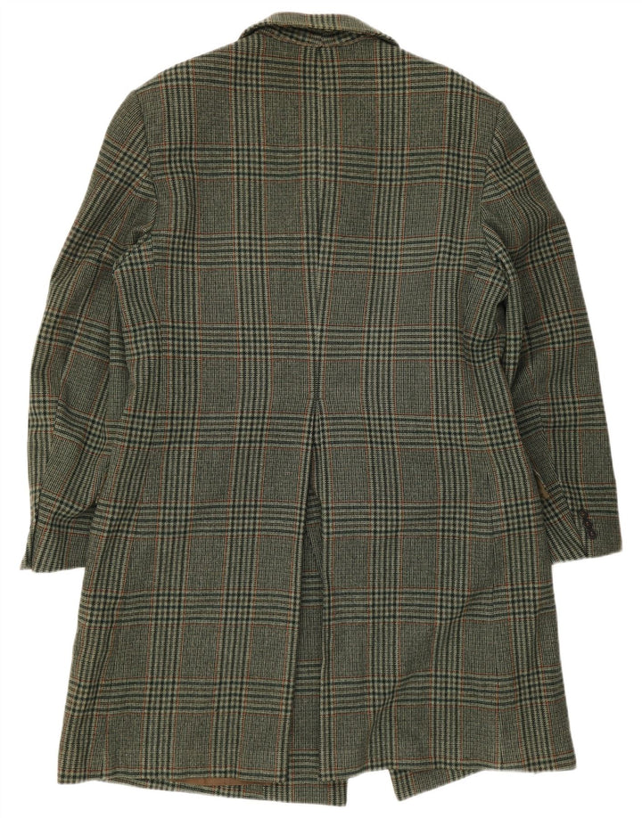 Marzotto Herre dobbeltradet frakke UK 38 Medium Green Houndstooth