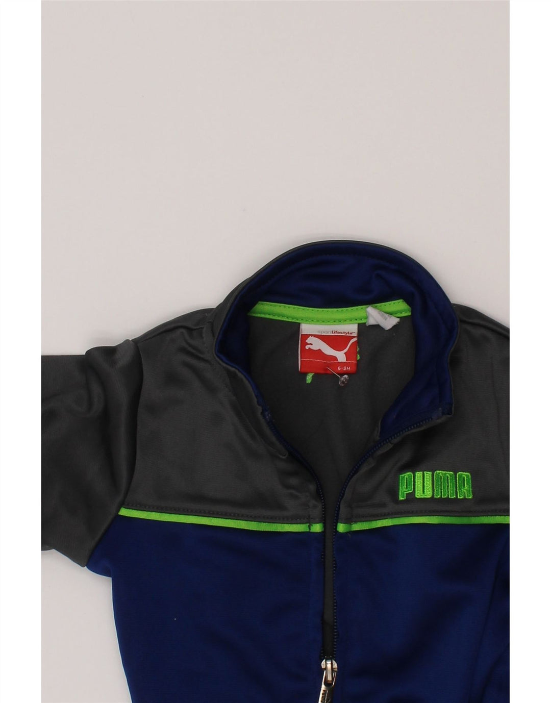 Puma Baby Boys Grafisk træningsdragt topjakke 6-9 måneder Grå Colourblock
