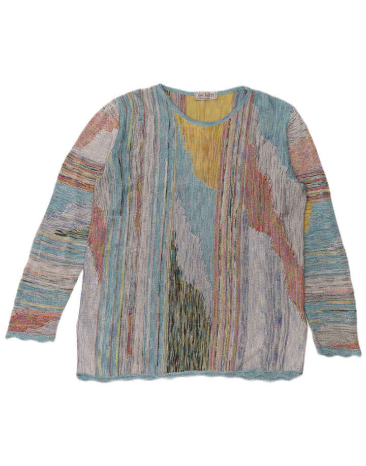 MARCAZZANI Dame sweater med rund hals DK 16 Stor flerfarvet